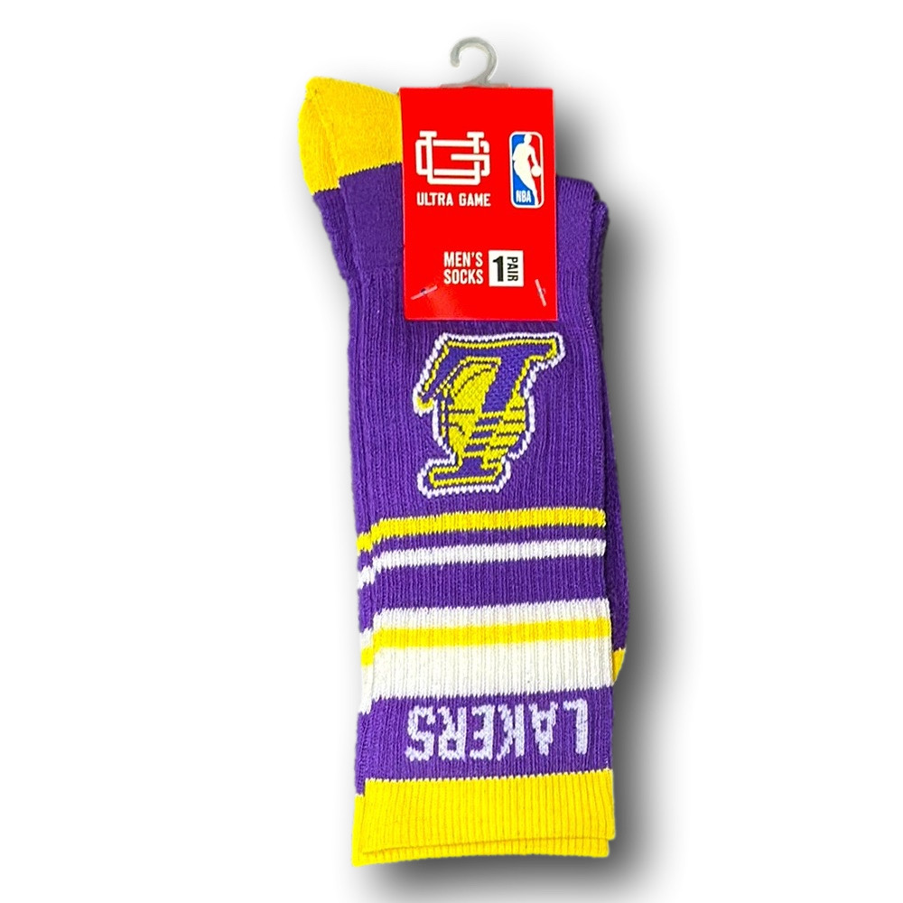 3/$20 NBA LA Lakers Basketball Funny Novelty Athletic Crew Socks - NWT
